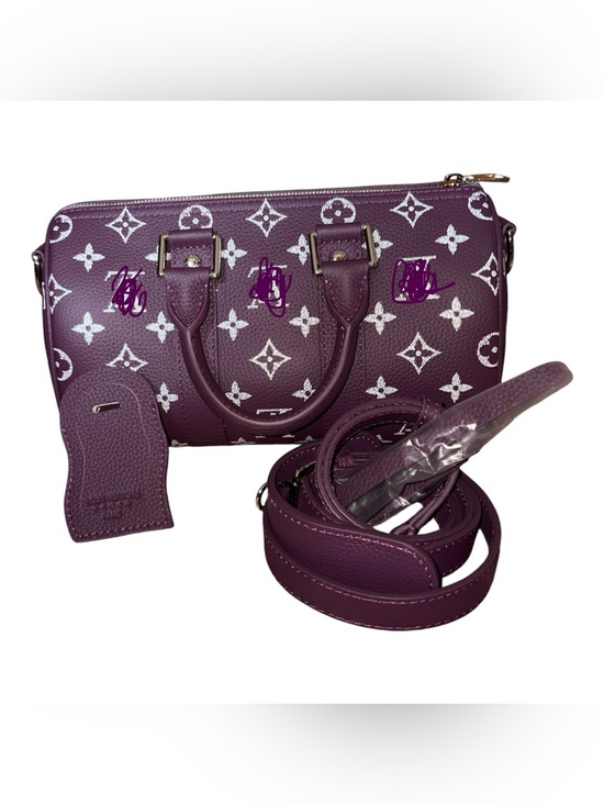 N/A Handbags - LoLo ToGo Leather Purple Monogram Satchel